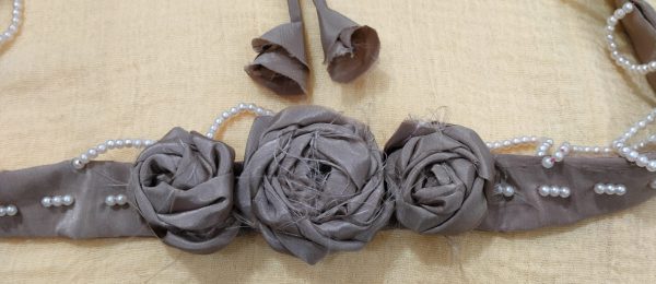 Brown Handmade Fabric Belt for Women - Image 2