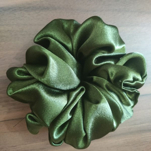 Satin Oversized Scrunchie - Green