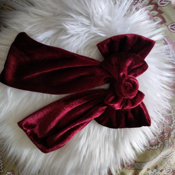 Hair Bow Women Velvet Hair Barrettes with Big Ribbon Large Vintage Bow Clip for Hair Accessories (Maroon) - Image 3