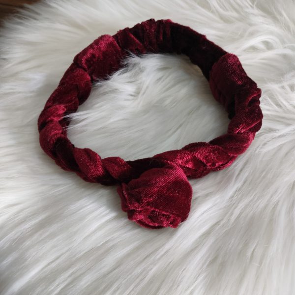 Maroon Velvet Fabric Hair Band