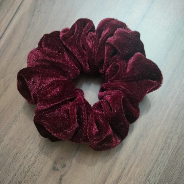 Handmade Maroon Velvet Scrunchie