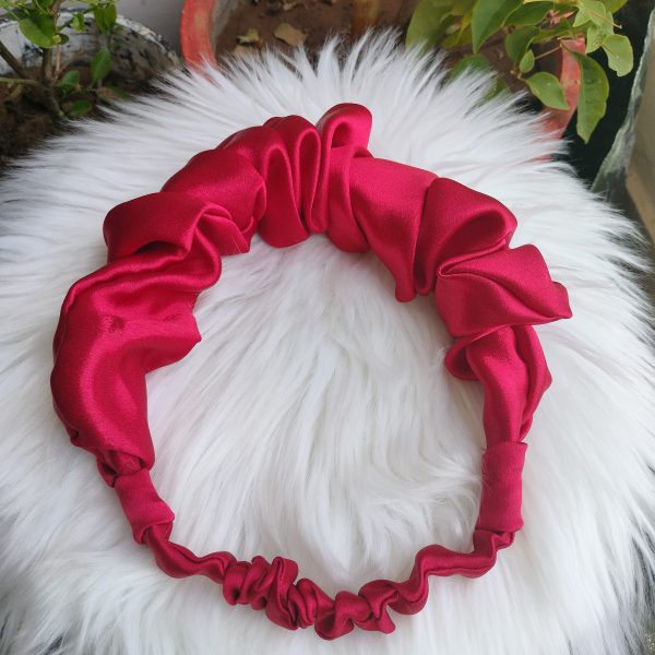 Satin Fabric Free Size Maroon Headbands