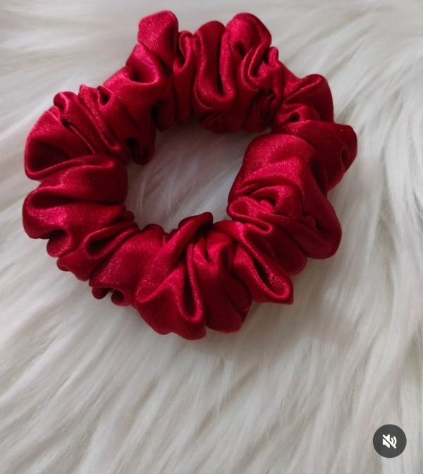 Satin Small Maroon Scrunchie