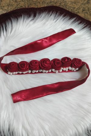 Seven Rose Floral Maroon Choker