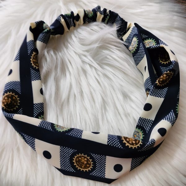 Handcrafted Multicolor Printed Satin Fabric Head Band