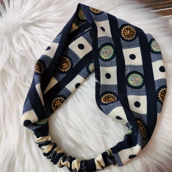 Handcrafted Multicolor Printed Satin Fabric Head Band - Image 2