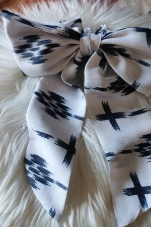 Handmade Cotton Bow Tie - Printed Black and White