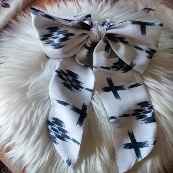 Handmade Cotton Bow Tie - Printed Black and White