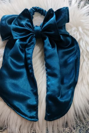 Handmade Satin Fabric Bow Tie Pattern 1- Prussian Blue